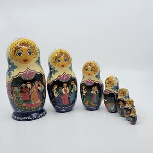 Vintage 1998 Russian Matryoshka Nesting Dolls Set of 7 Sergiev Posad